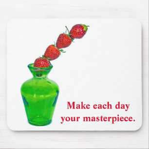 Erdbeeren mit Zitat Mousepad