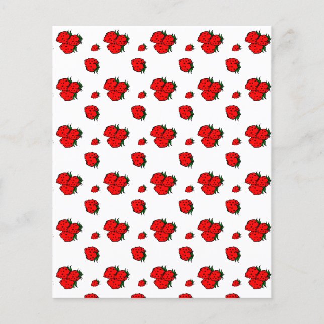 Erdbeeren Muster Papier Flyer Vorlage (Vorne)