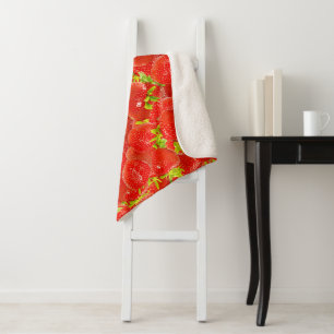 Erdbeeren Muster Sherpadecke
