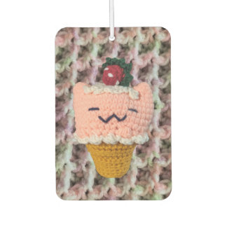 Erdbeeren-N-Creme Ice Creme Cone Amigurumi Cat Autolufterfrischer