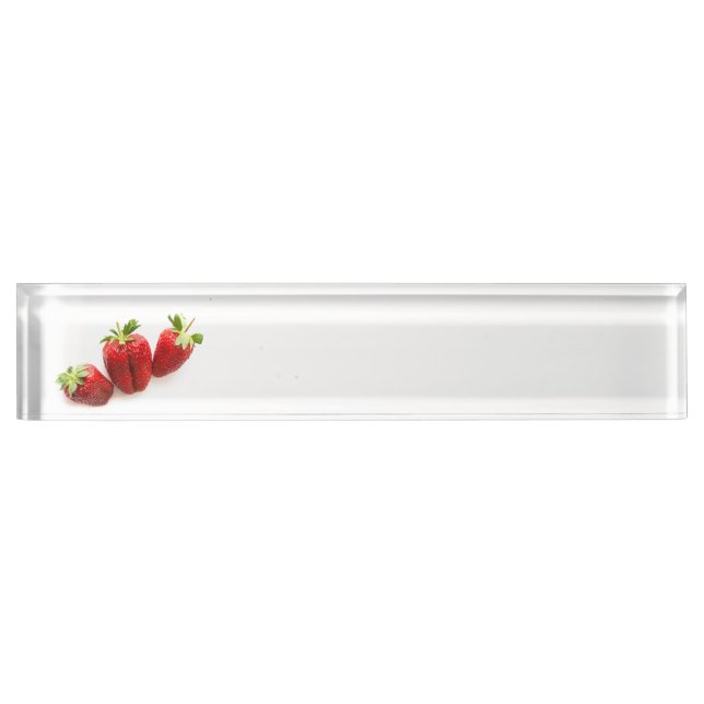 Erdbeeren Namensplakette (Vorderseite)