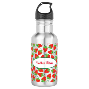 Erdbeeren Niedlich Kinder Wasserflasche mit Name