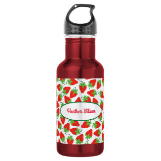 Erdbeeren Niedlich Kinder Wasserflasche mit Name