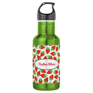 Erdbeeren Niedlich Kinder Wasserflasche mit Name