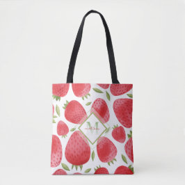 Erdbeeren & Ombre Monogram + Rot & Grün Tasche
