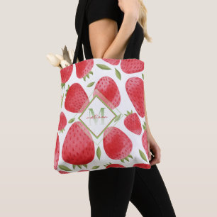 Erdbeeren & Ombre Monogram + Rot & Grün Tasche