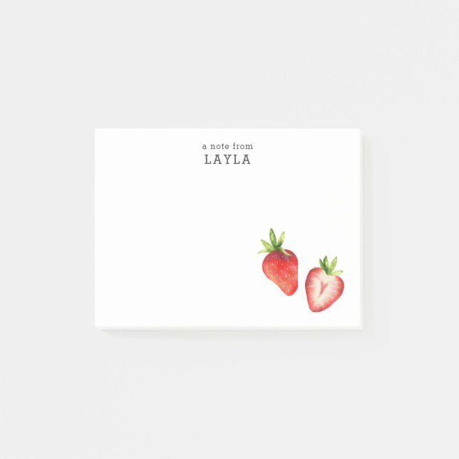 Erdbeeren Post-it Klebezettel (Vorderseite)