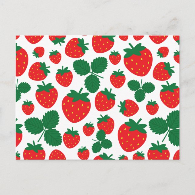 Erdbeeren Postkarte (Vorderseite)