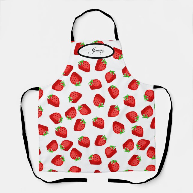 Erdbeeren Prall Frisch Rot Süß Personalisiert Schürze (Vorderseite)