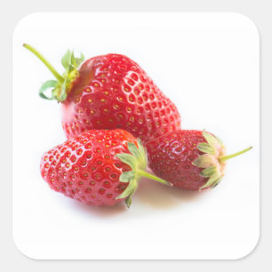 Erdbeeren Quadratischer Aufkleber