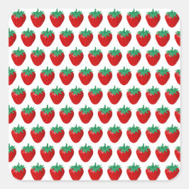 Erdbeeren Quadratischer Aufkleber