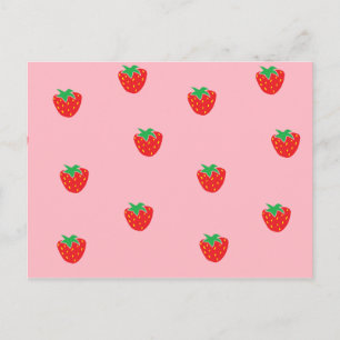 Erdbeeren Rosa Postkarte