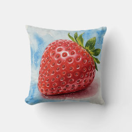 Erdbeeren Rot Blau Grün Sommer Blumen Kissen
