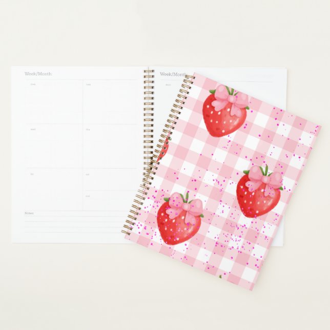 Erdbeeren rot und rosa Schleifen Planer (Anzeige)