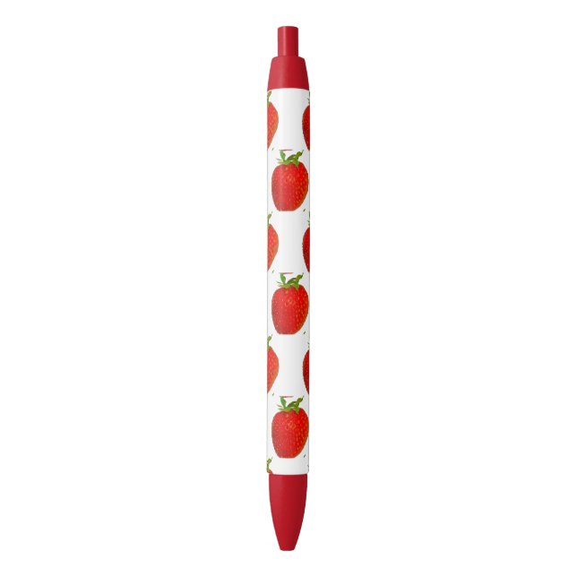 Erdbeeren Roter Grüner Fruchtpen Kugelschreiber (Vorderseite Vertikal)