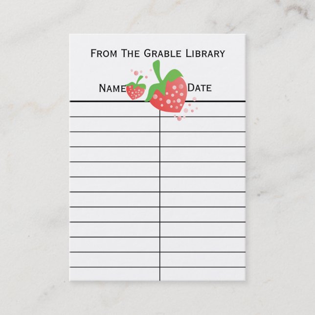 Erdbeeren-Rückgabekarten Visitenkarte (Vorderseite)