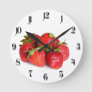 Erdbeeren Runde Wanduhr