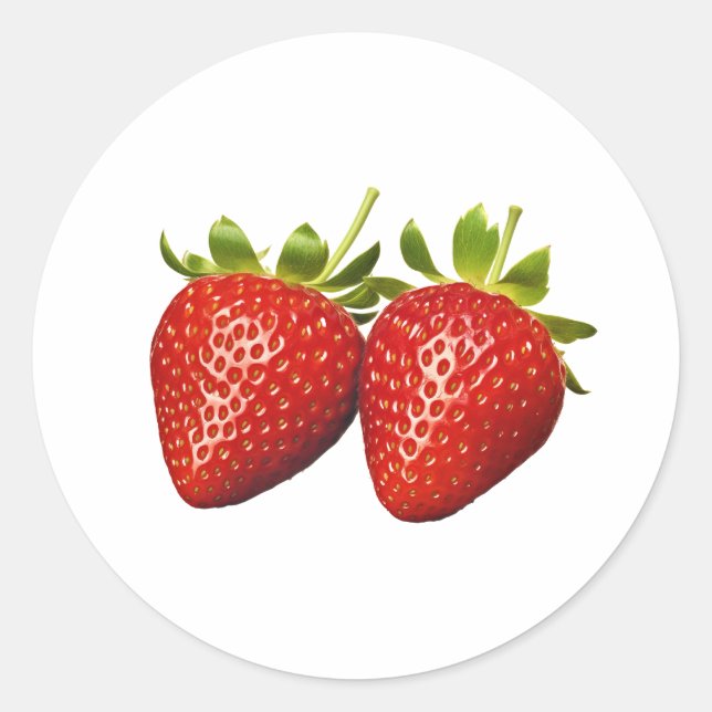 Erdbeeren Runder Aufkleber (Vorderseite)