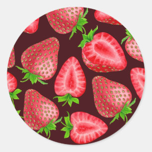 Erdbeeren Runder Aufkleber