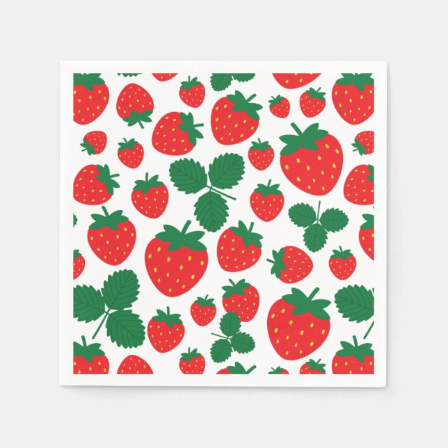 Erdbeeren Serviette (Vorderseite)