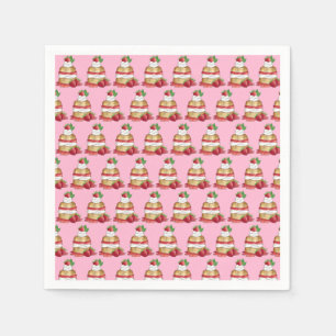 Erdbeeren Shortcake Cake Dessert Erdbeeren Serviette