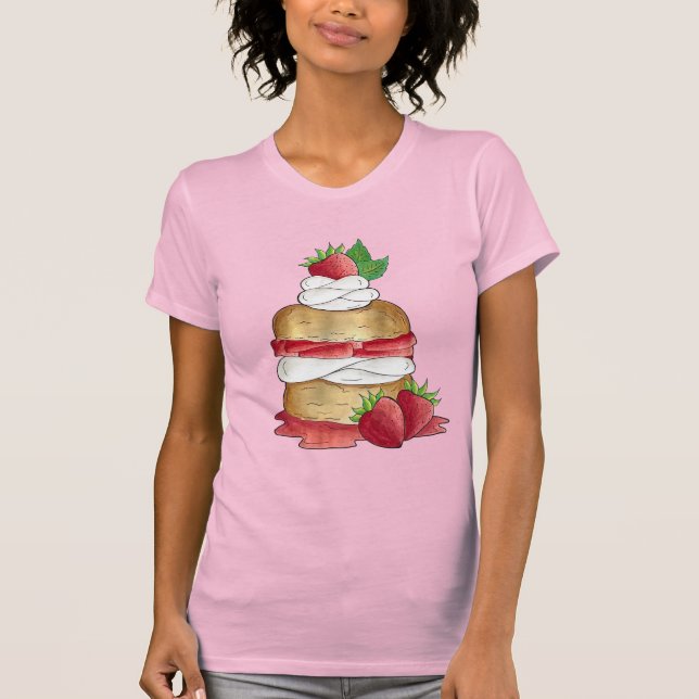 Erdbeeren Shortcake Cake Dessert Erdbeeren T-Shirt (Vorderseite)