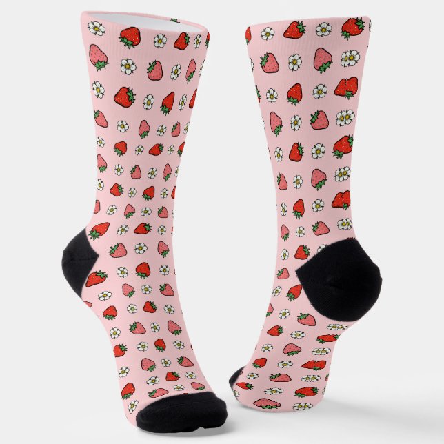Erdbeeren Socken (Gewinkelt)