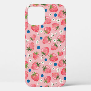 Erdbeeren Sommer, Cartoon mädchenhaft Hintergrund. Case-Mate iPhone Hülle
