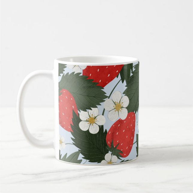 Erdbeeren: Sommerkulturdesign. Kaffeetasse (Links)