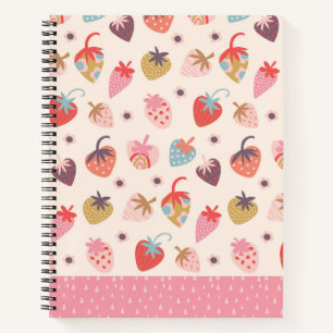 Erdbeeren Spaß Spiralblock Notizbuch