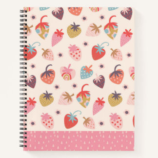 Erdbeeren Spaß Spiralblock Notizbuch