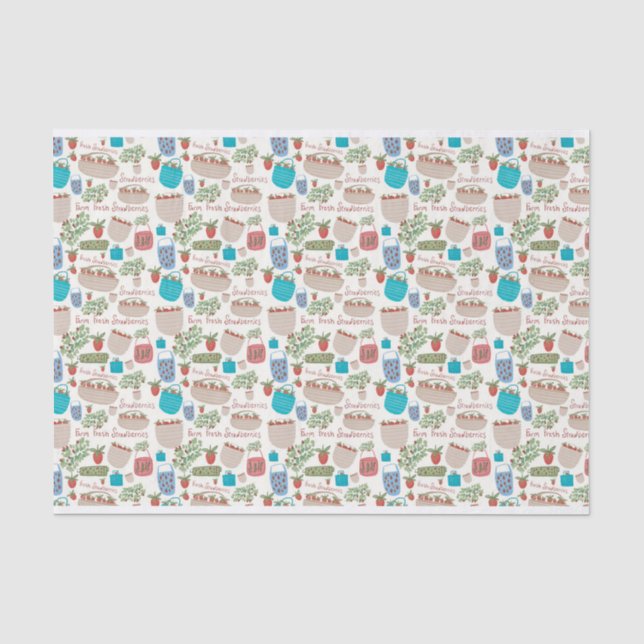 Erdbeeren-Tissue Paper Seidenpapier (Vorderseite)