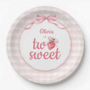 Erdbeeren Two Sweet 2. Geburtstag Pappteller
