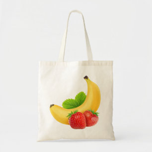 Erdbeeren und Bananen Tragetasche