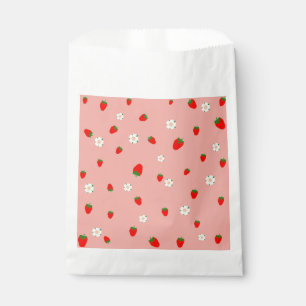 Erdbeeren und Blume Muster Geschenktütchen