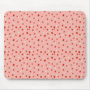Erdbeeren und Blume Muster Mousepad