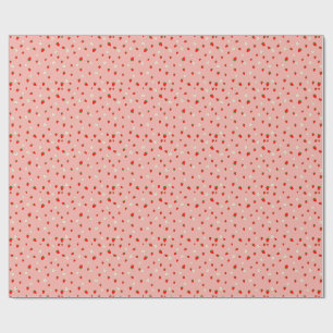 Erdbeeren und Blumen Muster Geschenkpapier