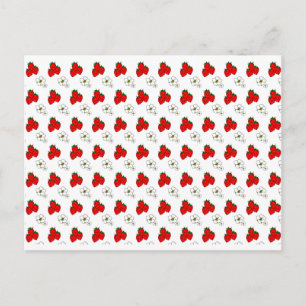 Erdbeeren und Blumen Muster Leere Postkarte