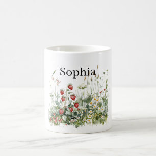 Erdbeeren- und Blumengarten Kaffeetasse