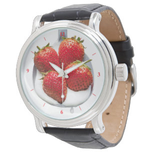Erdbeeren und Creme Armbanduhr