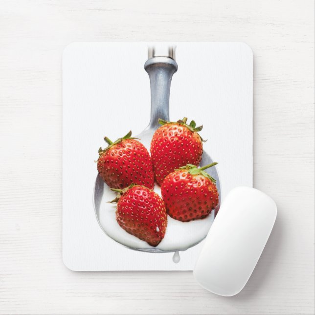 Erdbeeren und Creme Mousepad (Mit Mouse)