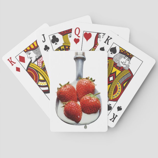 Erdbeeren und Creme Spielkarten (Rückseite)