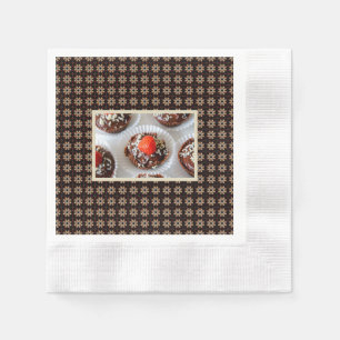 Erdbeeren und dunkle Schokolade Serviette