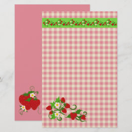 Erdbeeren und Gingham-Karo Sweet Briefpapier