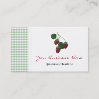 Erdbeeren- und Gingham-Visitenkarten Visitenkarte