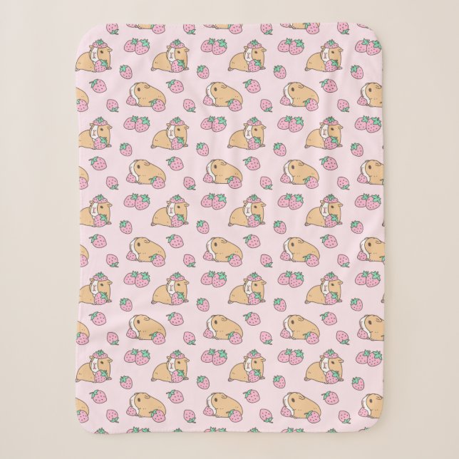 Erdbeeren und Guinea, rosa Sherpadecke (Vorderseite)