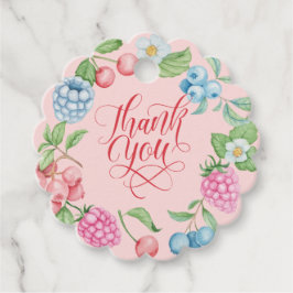 Erdbeeren und Himbeeren Geburtstag Rosa Rosa Geschenkanhänger