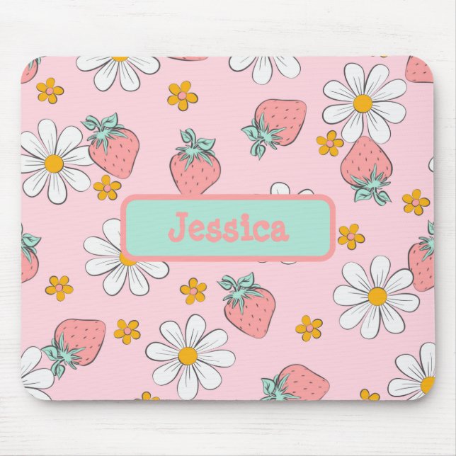 Erdbeeren und Milcherzeugnisse Mousepad (Vorne)