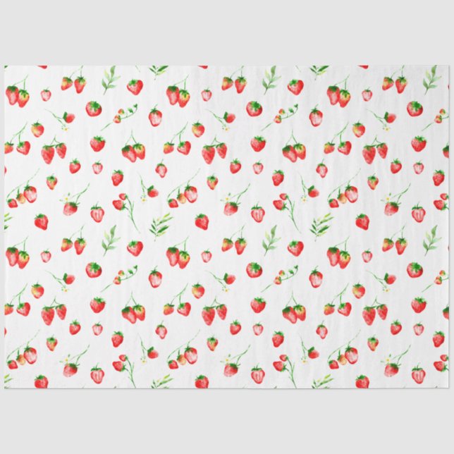 Erdbeeren und Milchmuster Seidenpapier (Vorderseite)