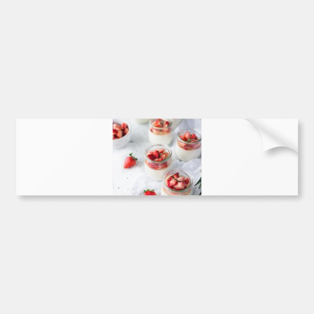 Erdbeeren und Rahm Autoaufkleber (Vorne)
